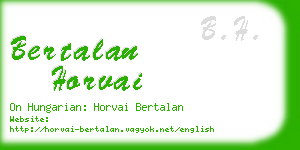 bertalan horvai business card